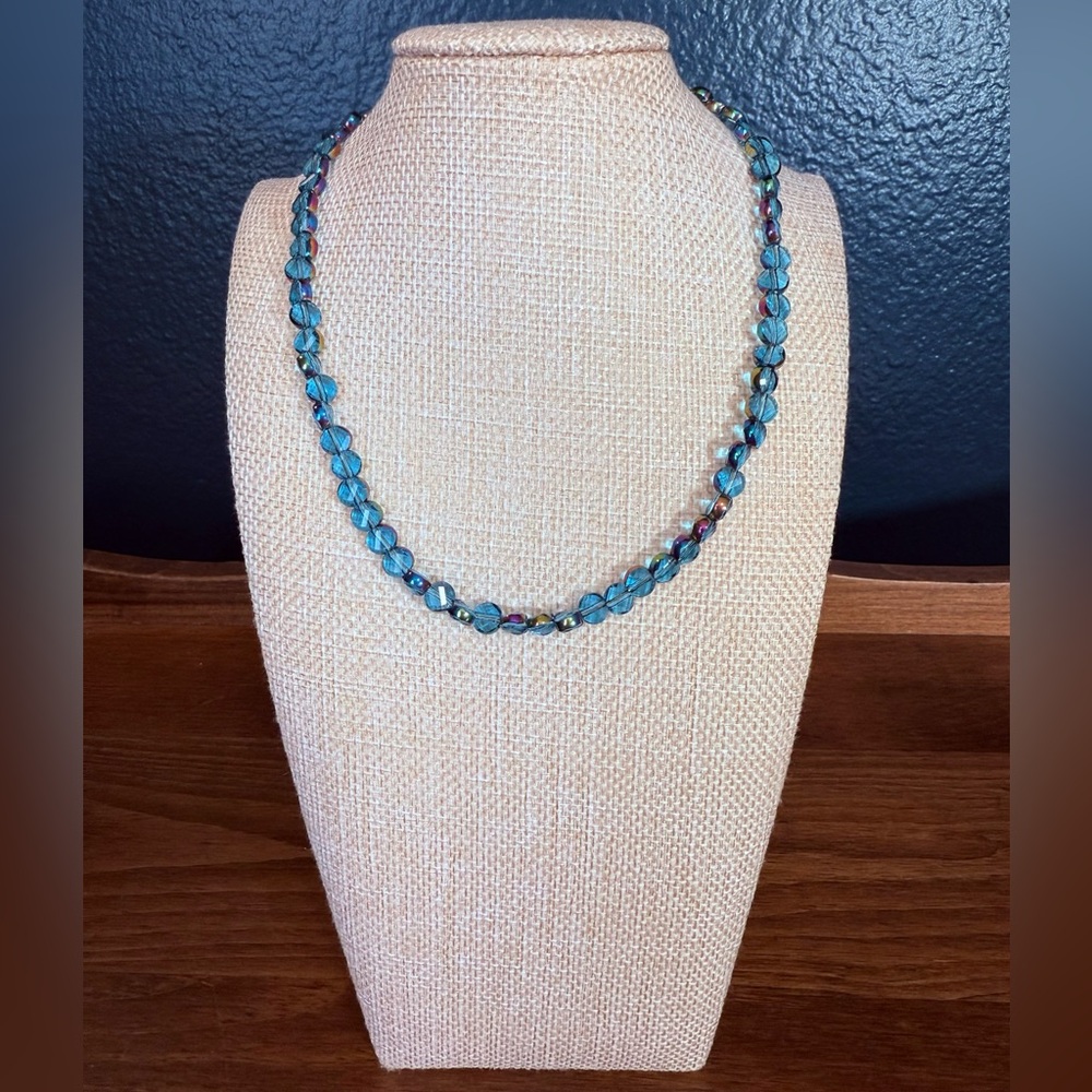 Elegant Blue Beaded Necklace